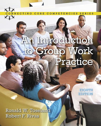 Book cover of 'An Introduction to Group Work Practice' with a group of people sitting around a table.